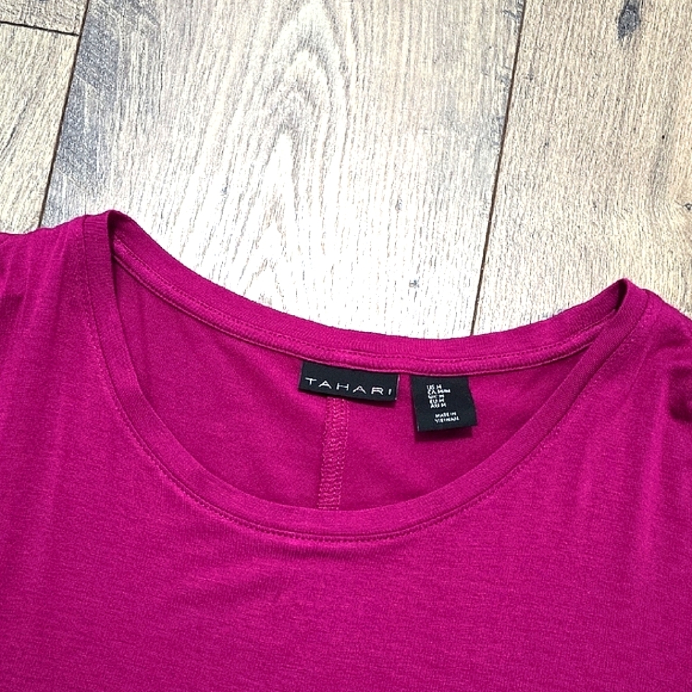 Tahari Pink Boxy Relaxed Short Sleeve Tee NWOT - Picture 2 of 7